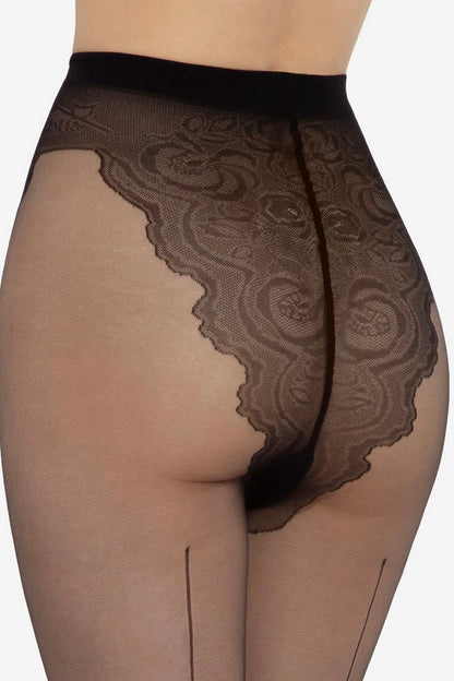 Nylon tights with back seam 20 DEN Gatta Chiara - Black