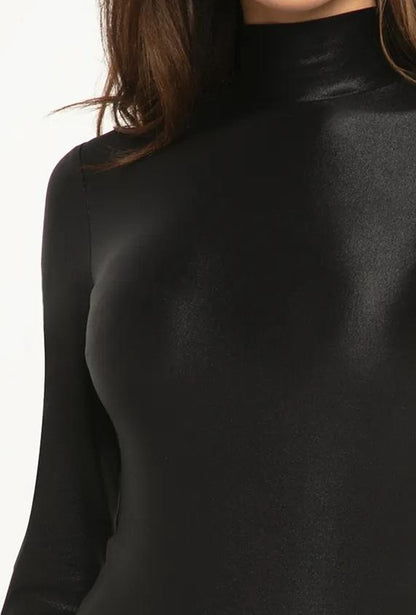 Gatta Black Brilliant Turtleneck Body Wetlook Black | High gloss collection