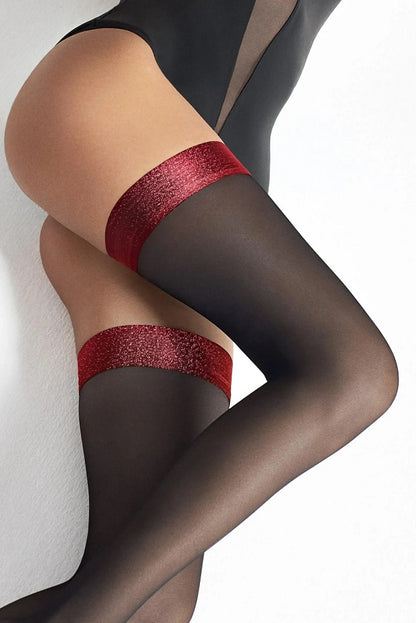 Hold-up stockings with shiny band Coco 21