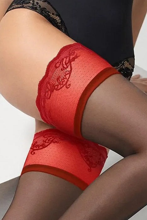 Hold-up stockings with red ribbon "I love you" Coco 25