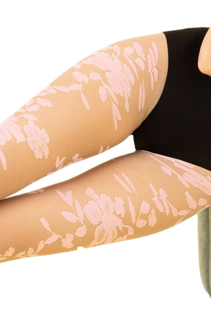 Women's tights with flower pattern Flower Power 8 DEN Nude Fiore Outlet