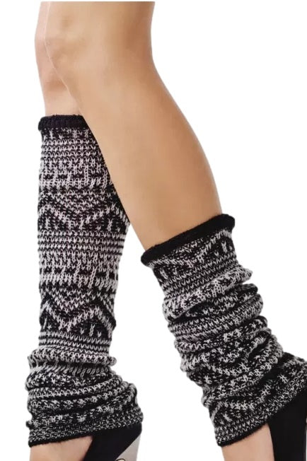 Warme Stulpen Leg warmers Peppy C74 Schwarz Grau