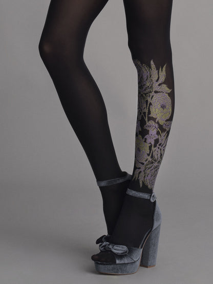 Opaque microfiber tights Fiore Outlet Blooming Day 40 DEN black
