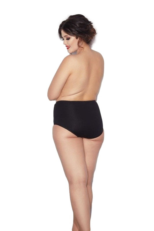 Figure-shaping women's panty girdle with lace Ala Black - Large sizes XL-9XL