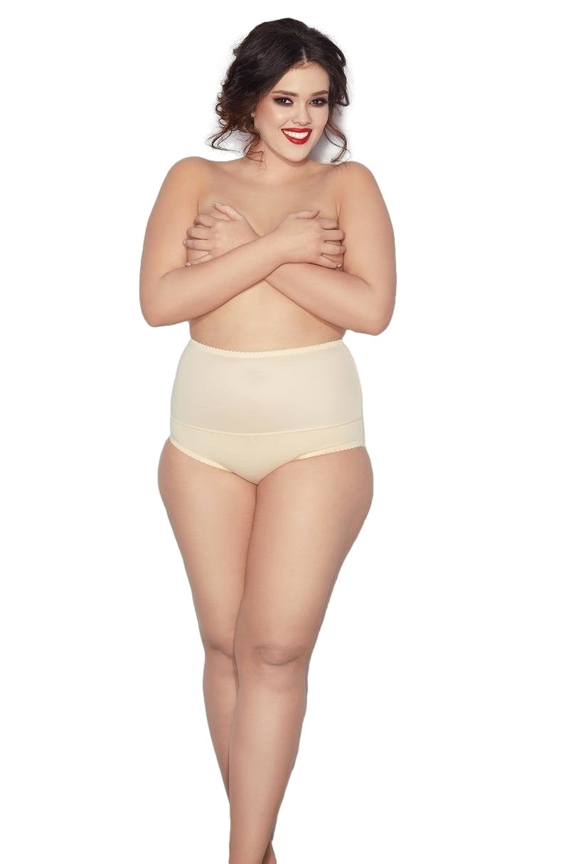 Figure-shaping girdle with lace Ela Beige - Large sizes XL-9XL 