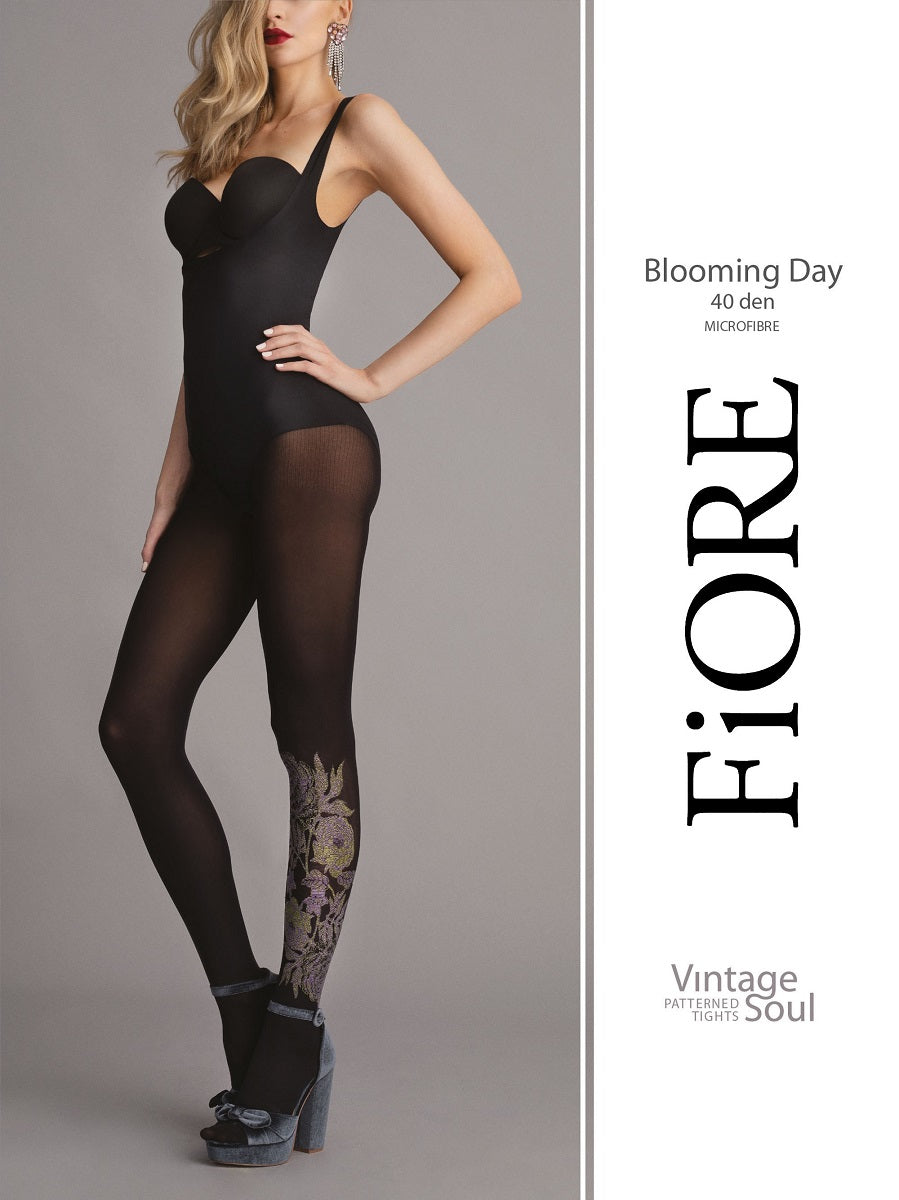 Opaque microfiber tights Fiore Outlet Blooming Day 40 DEN black