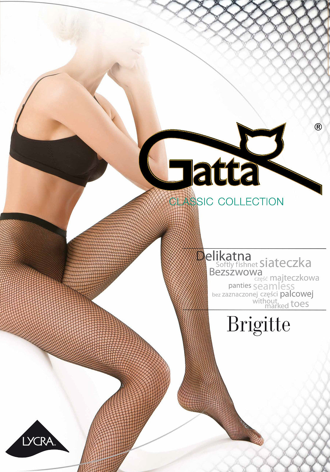Nahtlose Netzstrumpfhose Gatta Brigitte 01 - mittleres Netz - Schwarz
