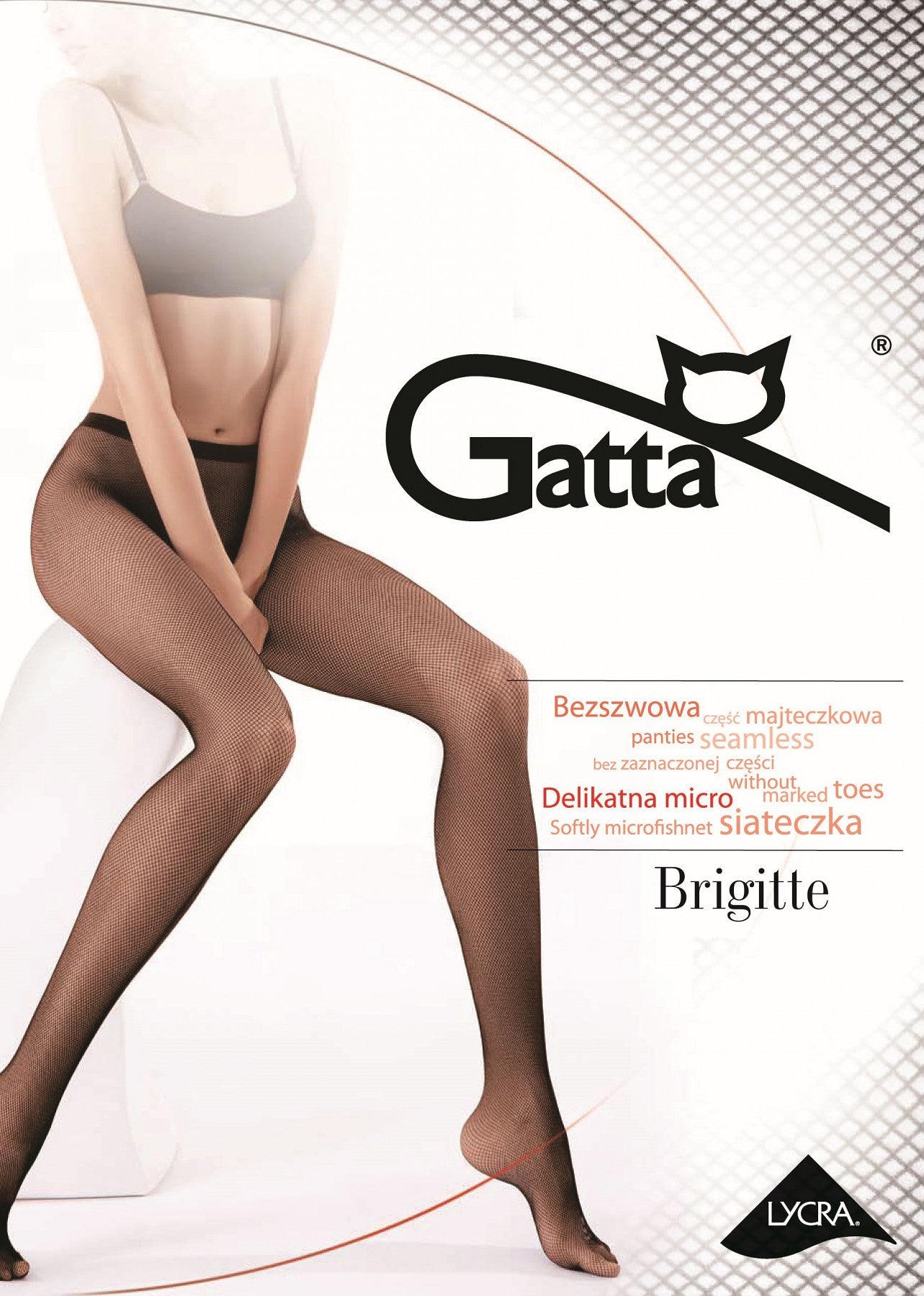 Seamless fishnet tights Gatta Brigitte 06 - small fishnet - black