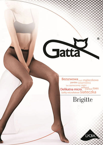 Collants résille sans couture Gatta Brigitte 06 - petite résille - noir