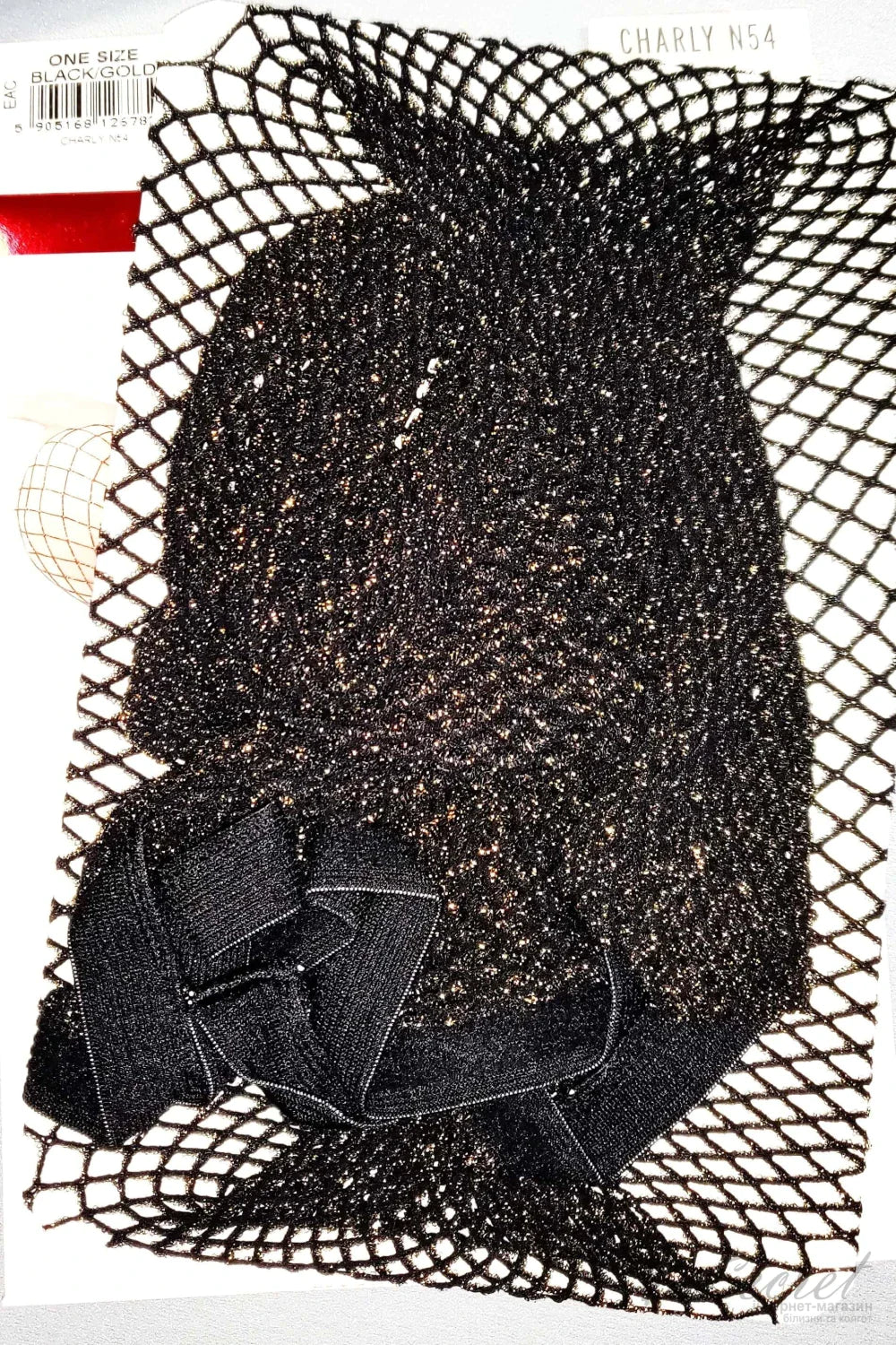 Glitter fishnet tights Black Golden Charly