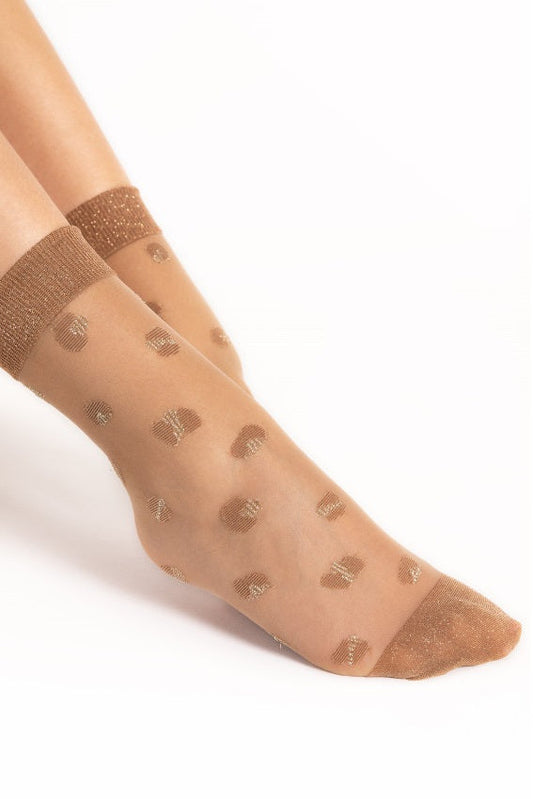 Fancy Sheer Summer Ankle Socks Leo Print Pop In