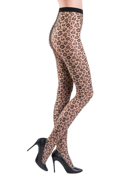 Leopardenmuster Damen Strumpfhosen Caty 20 DEN Beige Modetrend