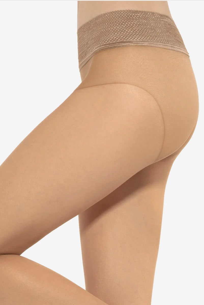 Seamless tights with a wide elastic waistband Gatta Discrete 15 DEN - Golden