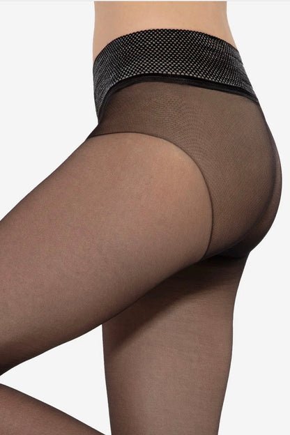 Seamless tights with a wide elastic waistband Gatta Discrete 15 DEN - Black
