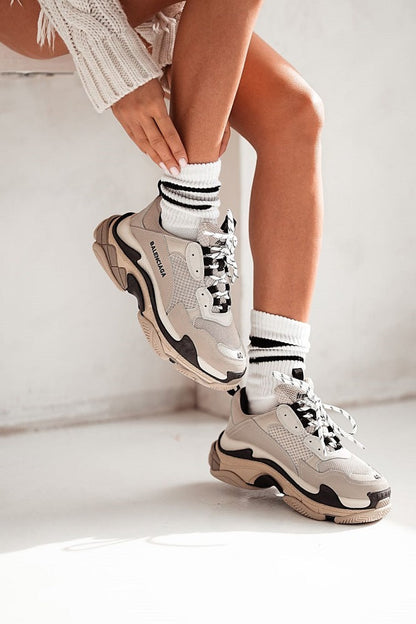 Balenciaga Sneackers White Cotton Socks Old School