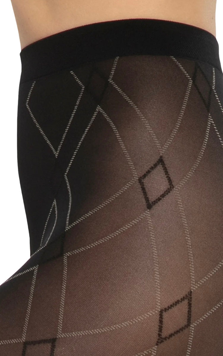 Collants à motif géométrique 40 DEN Gatta Optica 3 Noir