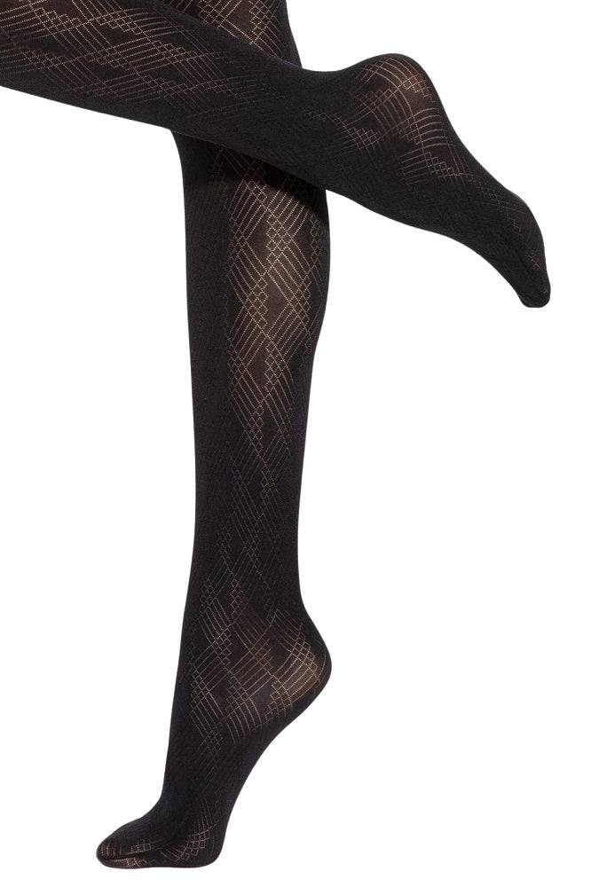 Black tights with pattern Loretta 146