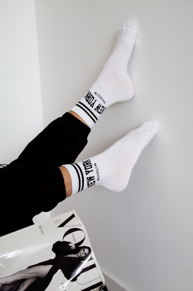Iconic White Cotton Socks New York Brooklyn